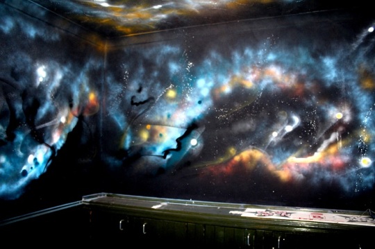 Outer space mural